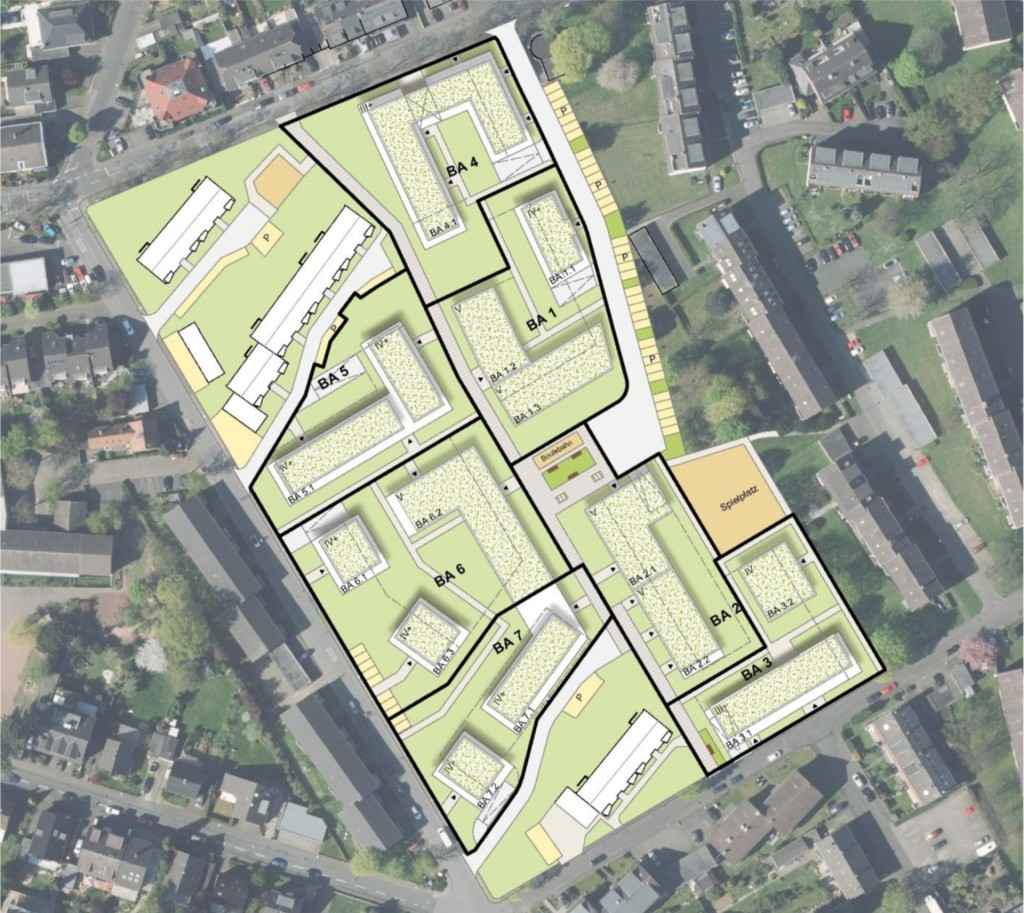Stadtplan mit Bauabschnitten